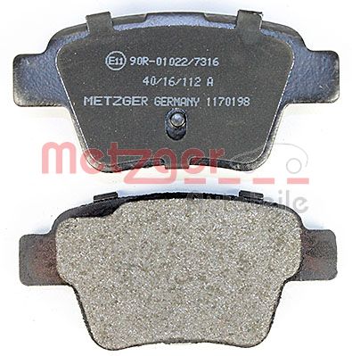 METZGER 1170198 Bremsbelagsatz, Scheibenbremse